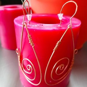 Copper swirl earrings
